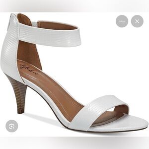 Style & Co. Womens Paycee Faux Leather Dress Sandals White Size 6.5